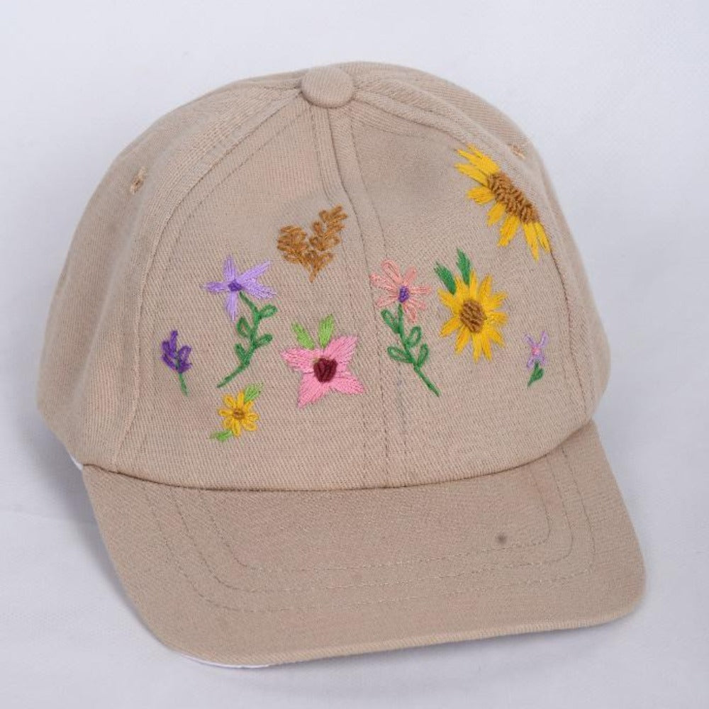 Hand Embroidered Cap - Amber & Musk